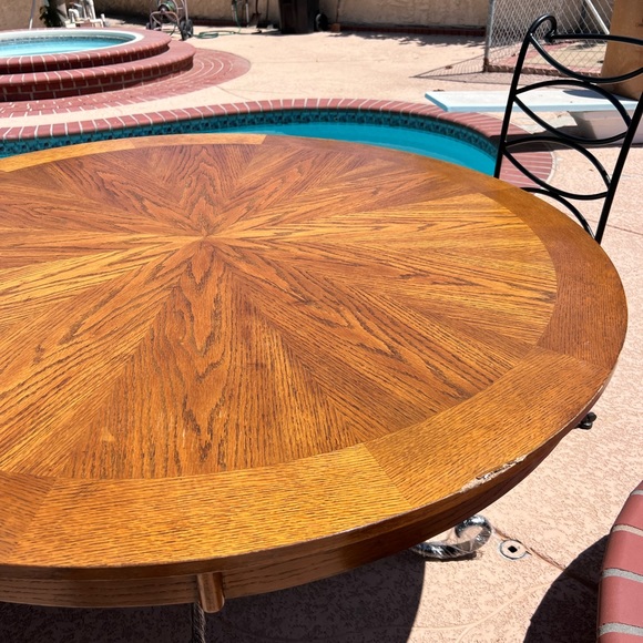 Round Wooden Dining Table - Picture 2 of 3